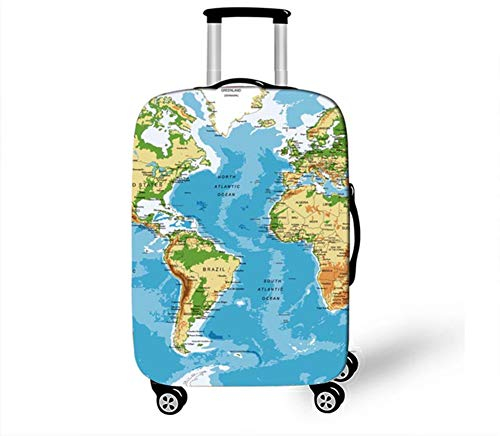 Morbuy Elastisch Kofferhülle Kofferschutzhülle Anti-Kratzer Staubdicht Kofferüberzug Luggage Protector Cover Kofferbezug Reisekofferabdeckung (Blaue Karte,L)
