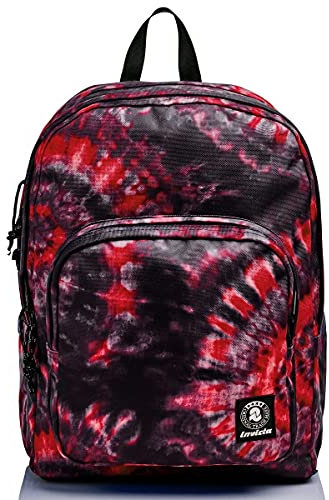 Invicta Rucksack Format, gepolsterter Schulranzen, geräumige Schultasche, mit Doppelfach, rot-schwarz