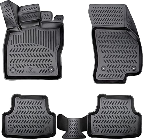 ELMASLINE 3D Gummimatten Set für Skoda Superb 3 (III) | 2015-2024 | Extra hoher Rand Fußmatten - Zubehör | (3V)