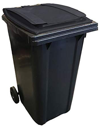 Matisère Conteneur poubelle 240 litres à préhension frontale - couvercle jaune citron - 580 x 725 x 1075 mm - 210005GAGA/JC - Polyéthylène à haute densité (PEHD)