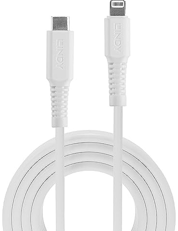 LINDY Cable USB tipo C a Lightning, blanco, 3 m