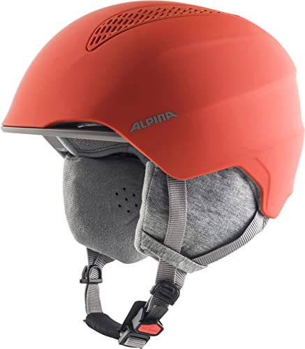 Alpina Grand JR - Sicherer, Leichter, Stoßabsorbierender & Individuell Anpassbarer Skihelm Für Kinder, Pumpkin-orange matt, 54-57 cm