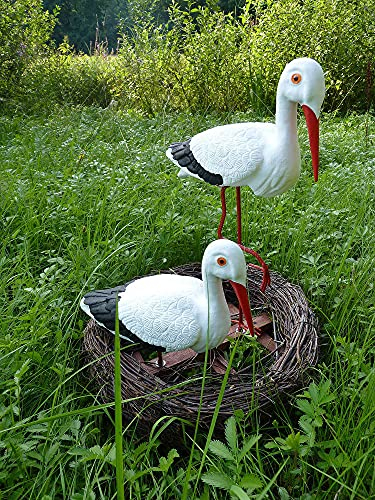 STORCHENNEST Nest 2 STÖRCHE Storch - Familie ALS Set Figur, Top Qualität