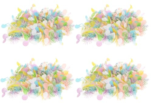 NOLITOY Ostern Tinsel Girlande Metallische Lametta Girlanden Glitzernde Lametta Dekogirlande Fringe Girlande Osterndeko für Party bedarf Dekorationen Festliche Verzierung 4 Stücke