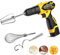 HOMICOZY 3-Piece Drill Electric Attachments Set, Stainless Steel Hand Mixer Beater, Whisk & Dough Hook, Dishwasher Safe, 7.5 inches