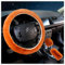 Egurs Lenkradbezug Plüsch 3er-Set Winter Warm Lenkradabdeckung Universal Plüsch Lenkradhülle Auto Bequem Handbremse Schaltabdeckung Und Lenkradschoner Orange