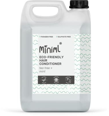 Miniml Natural Hair Conditioner Eco Friendly - 5L Refill Tea Tree & Mint Men and Womens Sensitive Scalp & Skin Cruelty Free Vegan Formula - For Greasy, Curly, Dry Hair