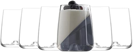UNISHOP Set de 6 Vasos de Agua y Bebidas Alcohólicas, Vasos de Cristal Lisos de 360ml, Aptos para Lavavajillas