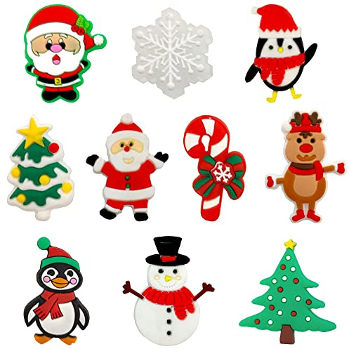 Niuhong 20 Pcs Weihnachten Kinder Schuh-Charms Cartoon-Schuh-Dekoration PVC Clog Karikatur Charms Hängende Verzierungen Schuhe Verzierung Knöpfe Schuh Anstecker Dekoration