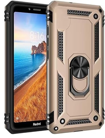 TiHen Compatible con Custodia Google Pixel 7, Cover 360°Girevole Ring Armor Bumper TPU Case Magnetica Supporto Smartphone Silicone Custodie con Pellicola Protettiva-Oro