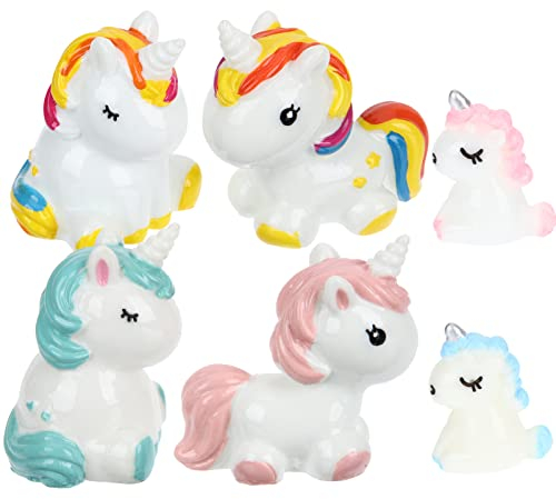 Ipetboom 6stücke Miniatur Einhorn Figuren Set Teiliges Set Resin Für Garten Bonsai Und Dekoration Niedliche Einhorn Ornamente Für Fairy Tale Landschaften Und Kreative