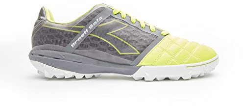 Diadora Brasil Sala Turf Shoes, Gray/Yellow/White, 8 UK