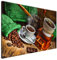 Estika Leinwand bilder - Türkischer Kaffee, Grün Kaffeebeutel - 120x80 cm, 1 teilige kunstdruck - Wandbilder wohnzimmer, schlafzimmer, Moderne wanddeko, Bild auf leinwand - Küche bilder - 2068A_1B