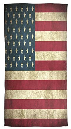 YOUJUNER Damen Seidentücher Vintage USA-Flagge Seide Schal Halstuch Lang Halstuch Halstücher Seidenschal
