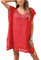 Codkkre Cache Maillot de Bain Femme Robe de Plage Crochet Sarongs en Crochet Été Plage Couvrir Sexy V-Cou Bikini Cover Up Bohème Beachwear, Rose