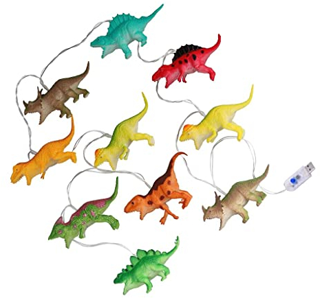 Ailan 1,5 m Lange Dinosaurier Lichterkette mit 10 LEDs, USB/batteriebetrieben, dekorative Lampe, lustige Girlande, Nachtlichter, Schlafzimmer, Wohnzimmer, Hof