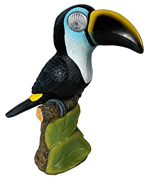 Sharplace Garten-Vogel-Statue, Solar-Gartenstatue, Vogel, dekorativ, sammelbar, Kunstharz, Vogel-Ornament, Tierfigur für Rasen, Desktop, Blumentopf, Wohnzimmer, Blauer Tukan