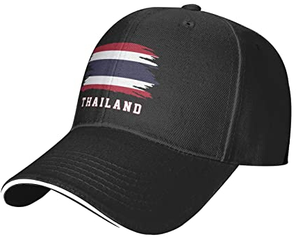 IUBBKI Thailand Flagge Thai Mesh Baseball Cap Laufmütze Reise Hüte Outdoor Verstellbare Sommer Caps Schwarz, Siehe Abbildung, L-3XL