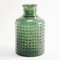 Bottiglia media in vetro riciclato con motivo a punti in rilievo, piccola caraffa artigianale in vetro stile mediterraneo, per decorazione come vaso o vaso (Verde Oliva)