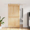Gecheer Porta Scorrevole con Set Hardware,Porta del Granaio,Porta Scorrevole in Legno,Porta Scorrevole Interna,100x210cm Tipo 3,Legno Massello Pino