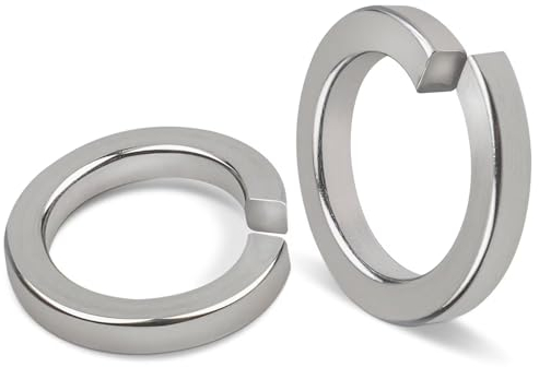Lot de 25 rondelles à ressort hélicoïdales M8, Leryati DIN 127, forme B, après anneau ressort lisse, A2 V2A en acier inoxydable