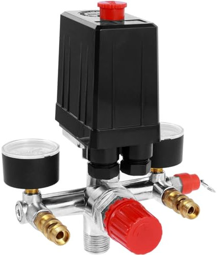 Pressostato compressore d'aria 90-120PSI Manometro Regolatore Collettore Regolabile Manometro Durevole Valvola di Pressione Compressore Interruttore Controllo 220/380V per Compressore D'aria