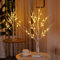 Set of 2 Small Birch Twig Tree Pre-Lit Twig Tree with 24 Warm White LEDs USB & Battery Operated Tabletop Decorative Festive Tree Decoration for Easter Xmas Home Party Wedding (60cm/2ft)