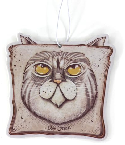 1x lustiger Grantel die Katze im Toast Meme Auto Duftbaum | Katzen Duft fürs Auto | Britisch Kurzhaar Cat Lufterfrischer Autoduft Duftspender (1er Pack)
