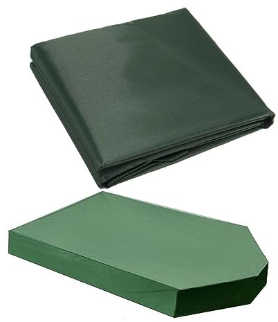BRIGHTFUFU 1stück wasserdichte Abdeckplane Für Sandkasten Im Boot-Design Uv-Schutz Für Garten Spielzeug Und Kleine Bäder Grün