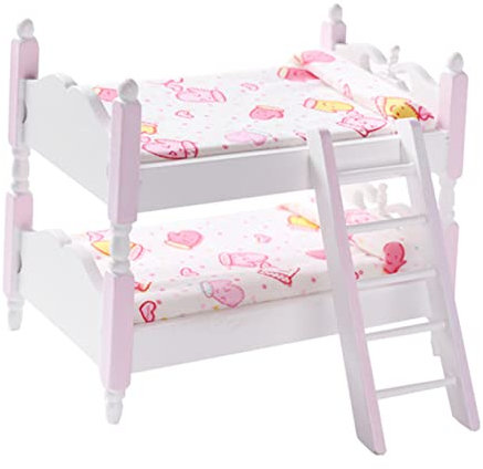 KICHOUSE Puppenhaus Etagen Bett Spielzeug Für Kinder Kidcraft-spielset Puppenhaus Spielzeug Puppenhausmöbel Spielzeug Puppenhaus-minimöbel Leiter Miniatur Baby Baumwolle