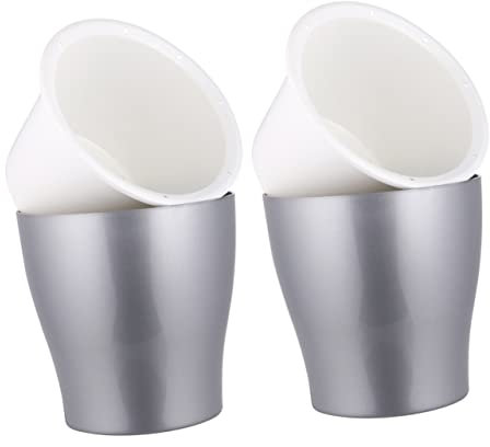 KONTONTY 2stücke Selbstbewässernder Blumentopf Eleganter Wasserspeichertopf Kunststoff Für Sukkulenten Zimmerpflanzen Und Kräuter Silber Mittlere