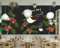 Fototapete 3D Effekt 3D Tapete Handgezeichnete Kaffeebohnen Auf Der Tafel Fototapete Wandgemälde Vlies Wohnzimmer Schlafzimmer Flur Wanddekoration 450(W) X315(H) Cm