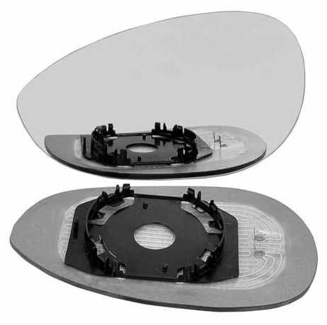 AUTOXBERT Wing Mirror Glass Left Passenger Side Fit For Fiat 500/500c 2007-2023 Heated with Backing Plate