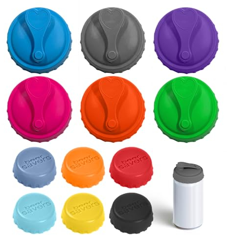 USHXVG 6 Pieces of Coke Can Lids, 6 Pieces of Beer Lids, Sealed Can Lids, Silicone Lids for Coke Bottles, Anti-Spill Lids for Soda Cans, Can Lids for Soda Cans and Cans