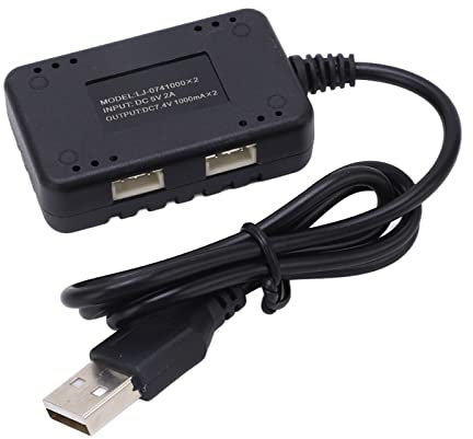 Chargeur de Batterie Rc Lipo, Chargeur USB équilibré 2 en 1 7.4v avec Voyant Lumineux DC 5v 2a, Accessoires de Voiture Rc pour Bateau et Drone