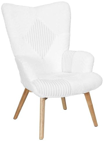 HOME DECO FACTORY, HD0060, Helsinki Patchwork Sessel Weiß, Patchwork, Möbel, Sitz, Sofa und Sessel, 65x100x74 cm, Sitzhöhe 24 cm, Beigebraun