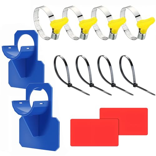 2 Stück Pool Schlauchhalter 26-38mm,Schwimmbad Rohrhalterung inkl Schlauchschellen mit Knickschutz für Pools
