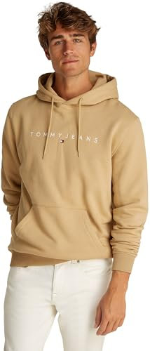 Tommy Jeans Herren Hoodie Linear Logo mit Kapuze, Beige (Relic Tan), XXL