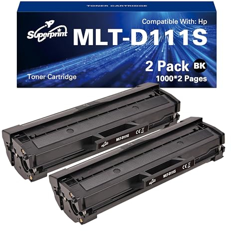 Superprint MLT-D111S Toner Schwarz Kompatibel für Samsung D111S MLT-D111S D111L MLT-D111L für Samsung Xpress SL-M2020 2020W 2022FW 2022W 2070FW 2070W (2er-Pack)