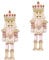 Christmas Nutcracker Tin Soldier Earrings for Women Girls Pink Zinc Alloy Holiday Santa Claus Stud Piercings Earring Jewelry