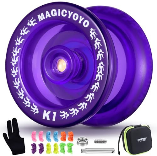 MAGICYOYO JoJo K1 Responsive Yoyo für Kinder und Anfänger, Upgraded Dual-Mode JoJo für Fortgeschrittene, einschließlich unresponsives Bearing, JoJo-Storage-Case, 12 Yo Yo Strings