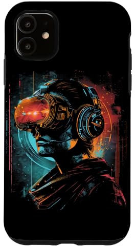 Hülle für iPhone 11 Futuristisches VR Headset Design - Cyberpunk Sci-Fi Art