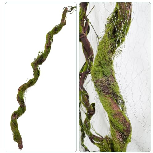 190cm/74.8inch Lin Soie Gros Tronc d'arbre Artificiel Pliable Faux Branches d'arbre Vigne Guirlande Plantes de Raisin Vert Rattan pour 3D Mur Suspendu Jardin extérieur Maison Halloween décoration