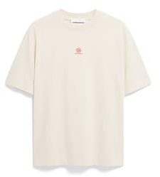 ARMEDANGELS Damen Heavyweight T-Shirt aus recyceltem Baumwoll Mix TARJAA Back FLOWAA Loose Fit Undyed Xs