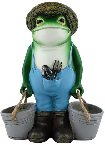 DAJASD Frog Garden Ornaments Outdoor, 15CM Frogs Garden Statue for Yard, Garden, Indoor Outdoor Frog Garden Decoration and Housewarming Gift