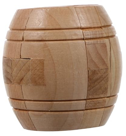 KOMBIUDA 1 Stück Holz Luban Schloss Puzzle für Erwachsene Barrel Puzzle Fördert Kreatives und Eltern Junge Mädchen Interaktion Sicheres und Langlebiges Design Rätsel für Kluge