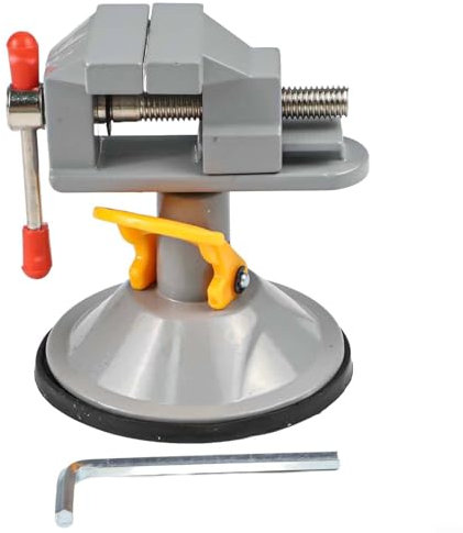 Besttoolifes Abrazadera profesional para mesa con base giratoria, tornillo de banco resistente, herramienta de ancho de mandíbula ajustable para manualidades de carpintería