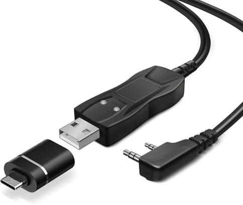 TNP FTDI Programming Cable with USB C Adapter - USB 2 Pin for Baofeng Programming Cable, Btech, Wouxun, Radioddity & Kenwood Two Way Radios - 3 FT Plug and Play, Durable Ham Radio CHIRP, Easy Setup