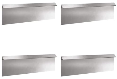 vidaXL Schneckenzaun 4 pcs Silber 100 x 3,5 x 25 cm Edelstahl, Garten und Terrasse, moderner Schnecken-Schutz, haltbare Gartenzaun-Kante, Landschaftsschutz