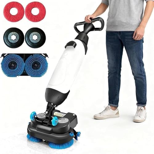 ZXSYYDS Autolaveuse Manuelle Professionnelle, Haute efficacité (13 000 pi²/h) pour carrelage, béton, stratifié, Usage Domestique et Commercial White